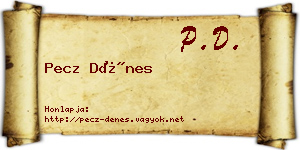 Pecz Dénes névjegykártya