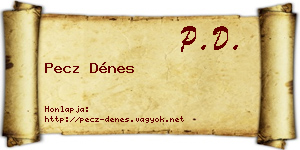 Pecz Dénes névjegykártya