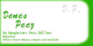denes pecz business card